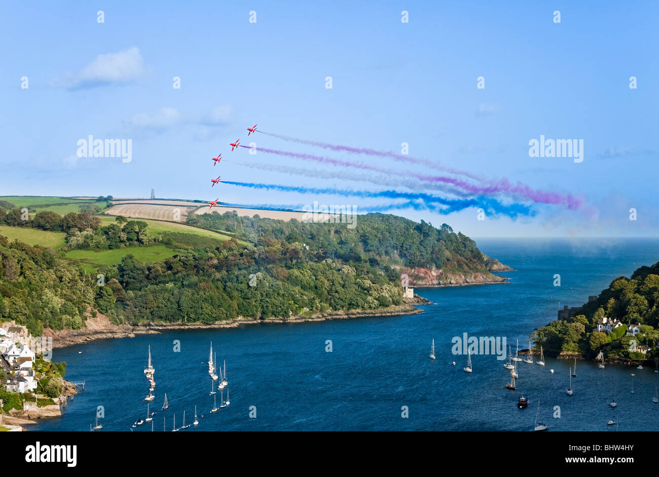 Royal Air Force Red Arrows aerobatic display at Dartmouth Regatta