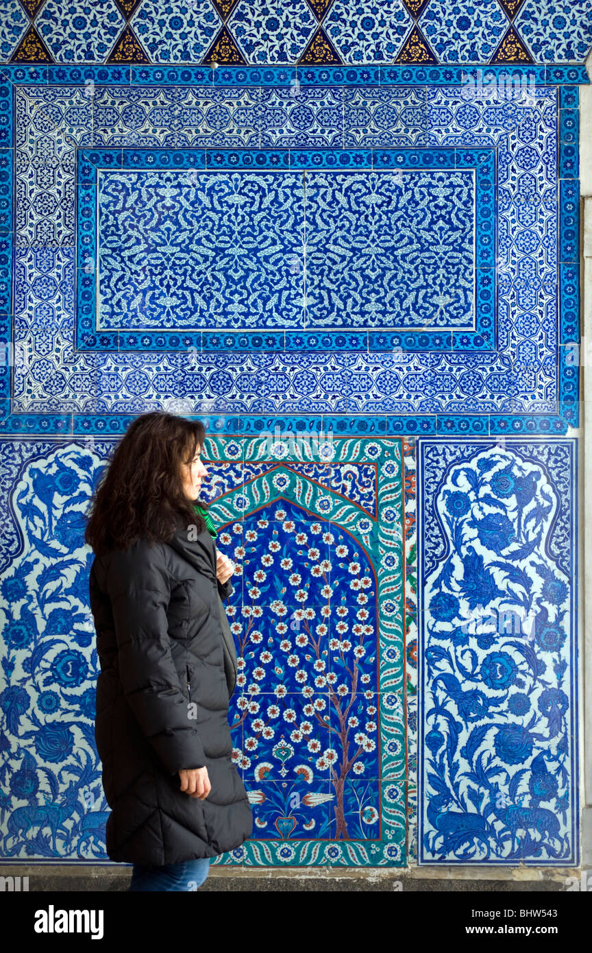 Blue tiles at Circumcision Room, Topkapi Palace Istanbul Stock Photo