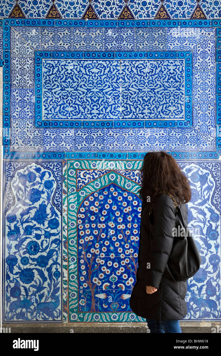 Blue tiles at Circumcision Room, Topkapi Palace Istanbul Stock Photo