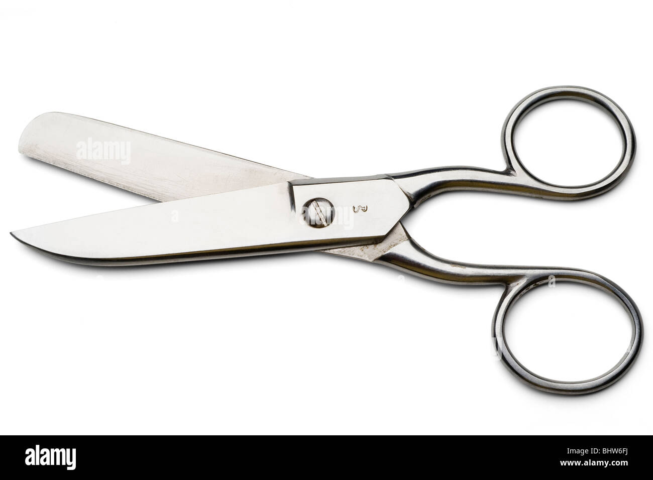 medical scissors on white - with clipping path Stock Photo