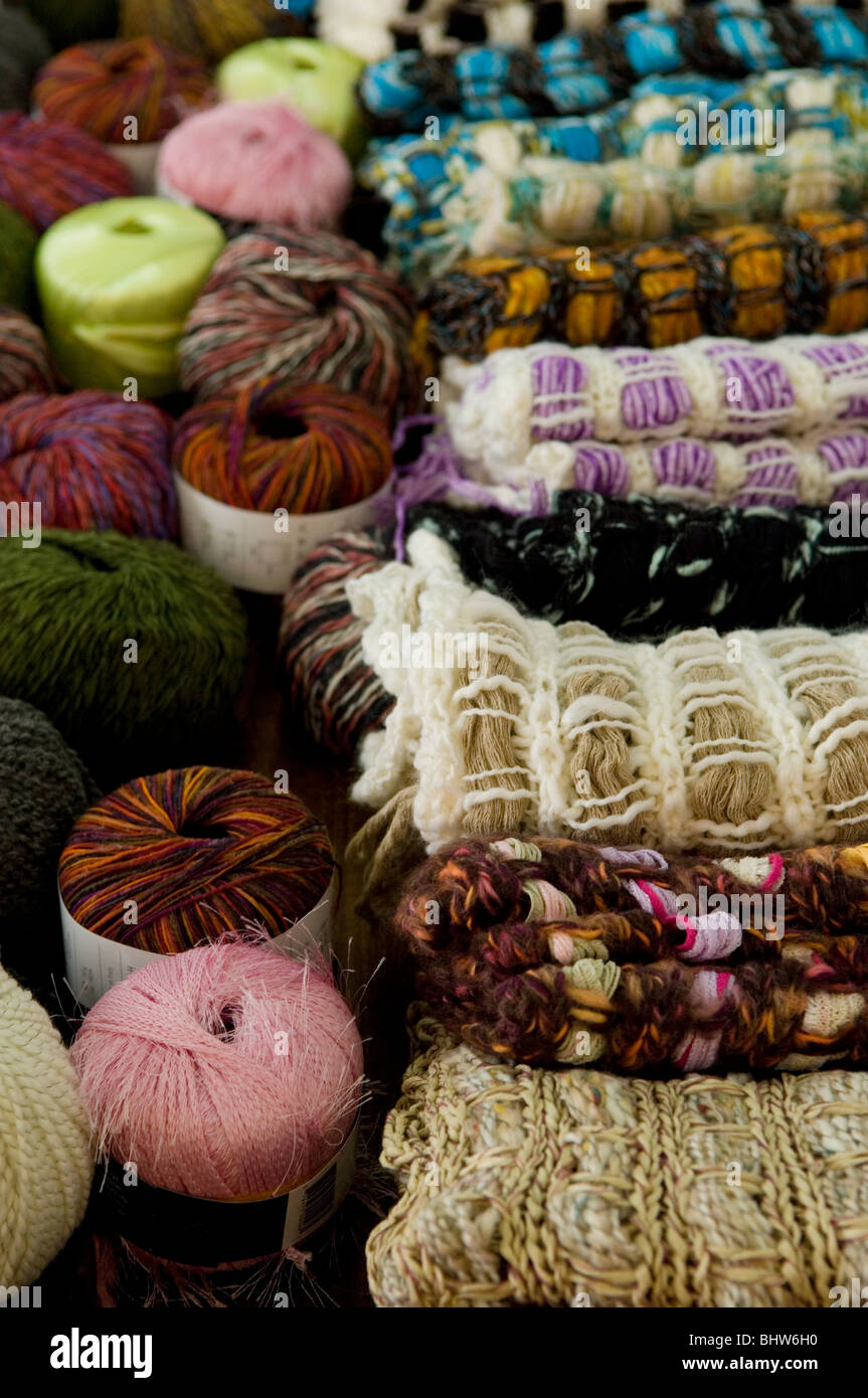 Knitting wool on sale in market Beirut Lebanon Middle East Stock Photo