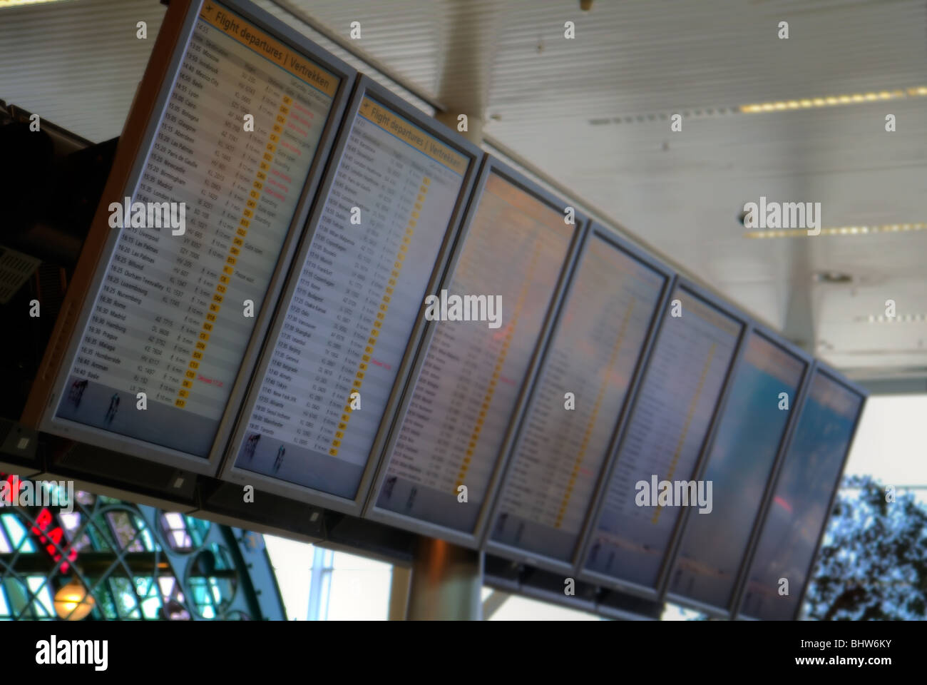 Sing board at airport Stock Photo