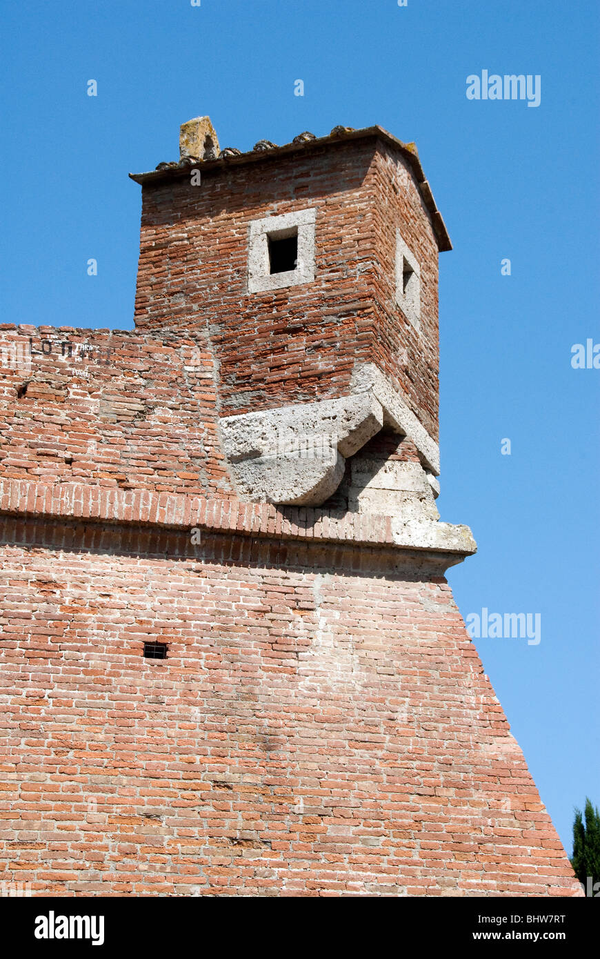 Walls of the Medici Fortress in the town of Grosseto, Italy Stock Photo