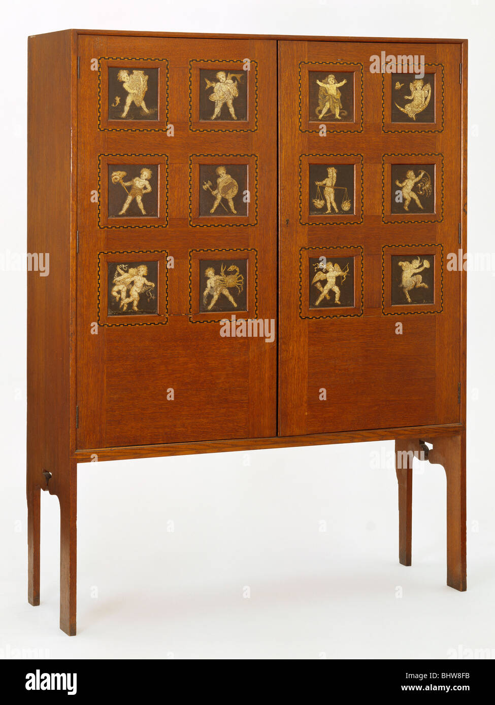 Cabinet, by Lewis Foreman Day. England, 1888 Stock Photo