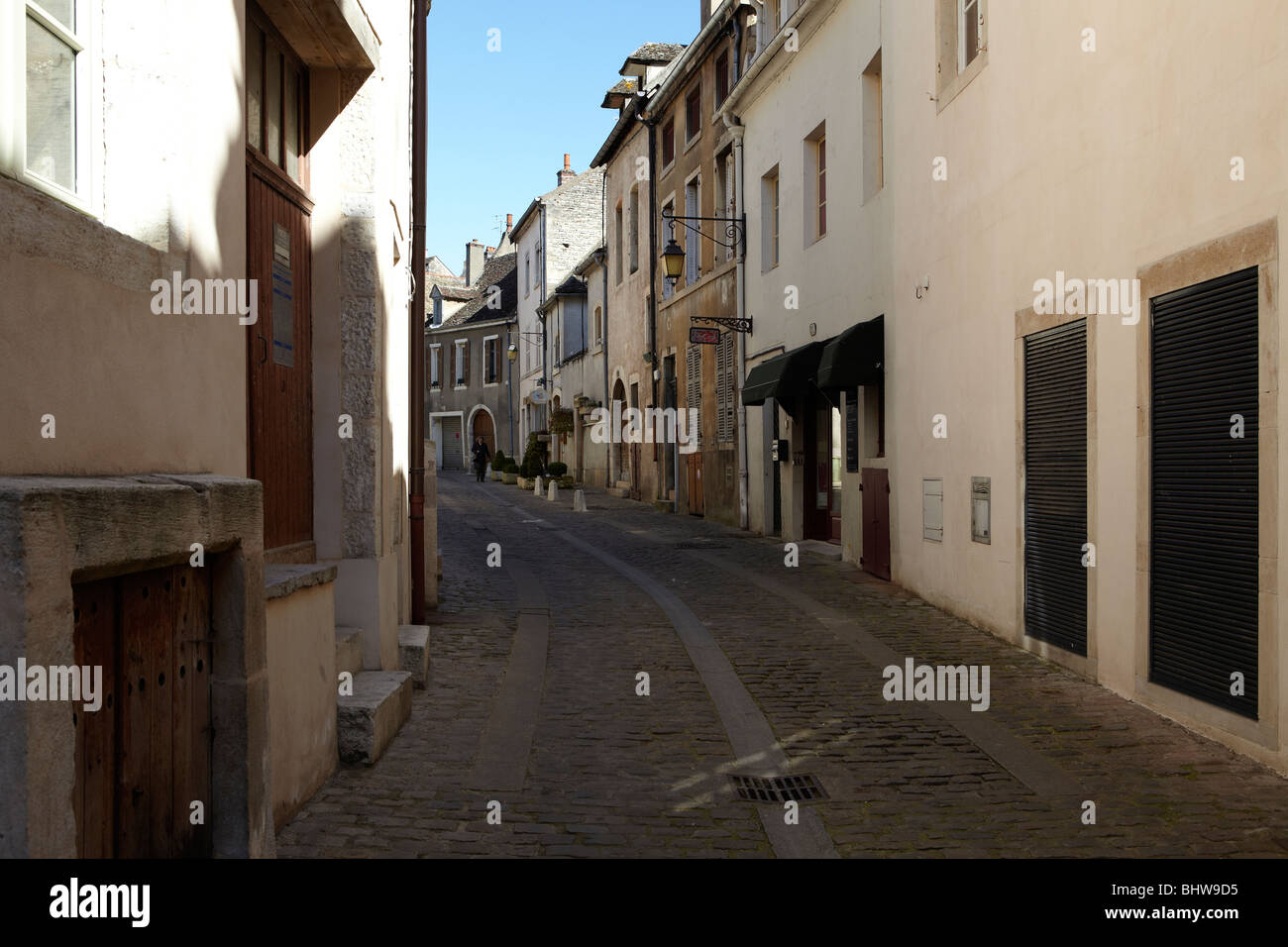 Typical street in Beaune, France Stock Photo