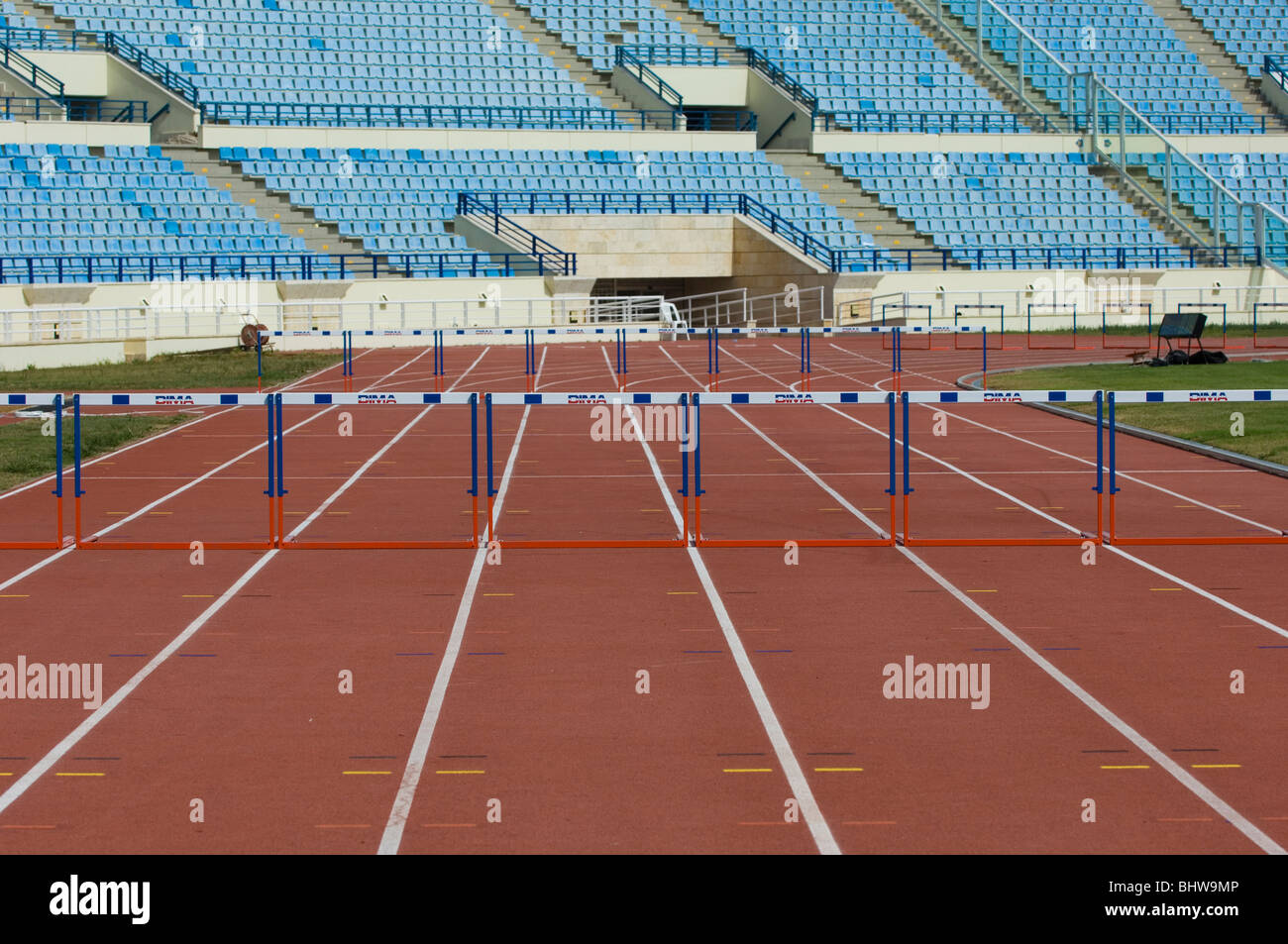 Empty racetrack with barriers in Beirut Lebanon Middle East Stock Photo