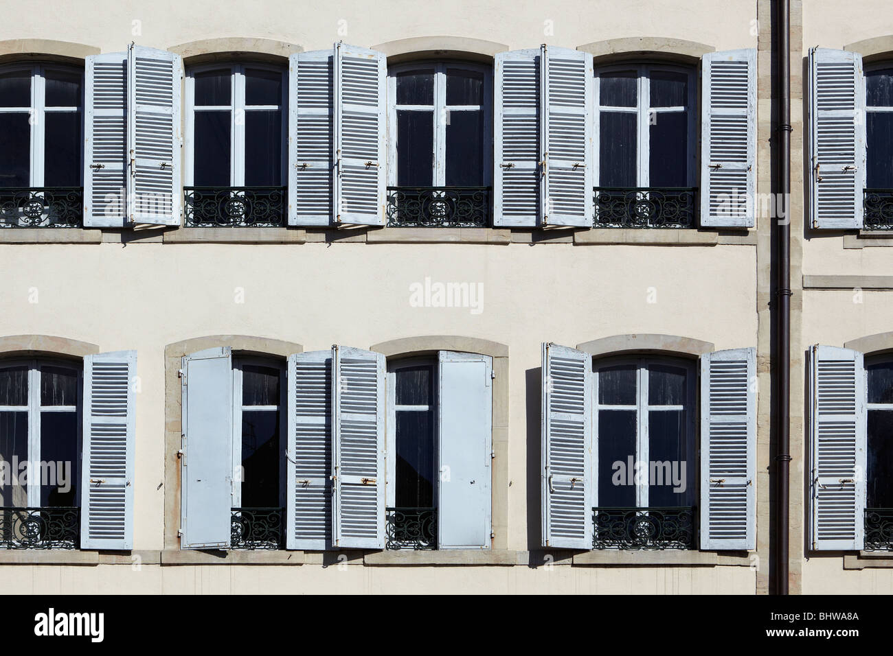 Windows and shutters in Beaune, France Stock Photo Alamy