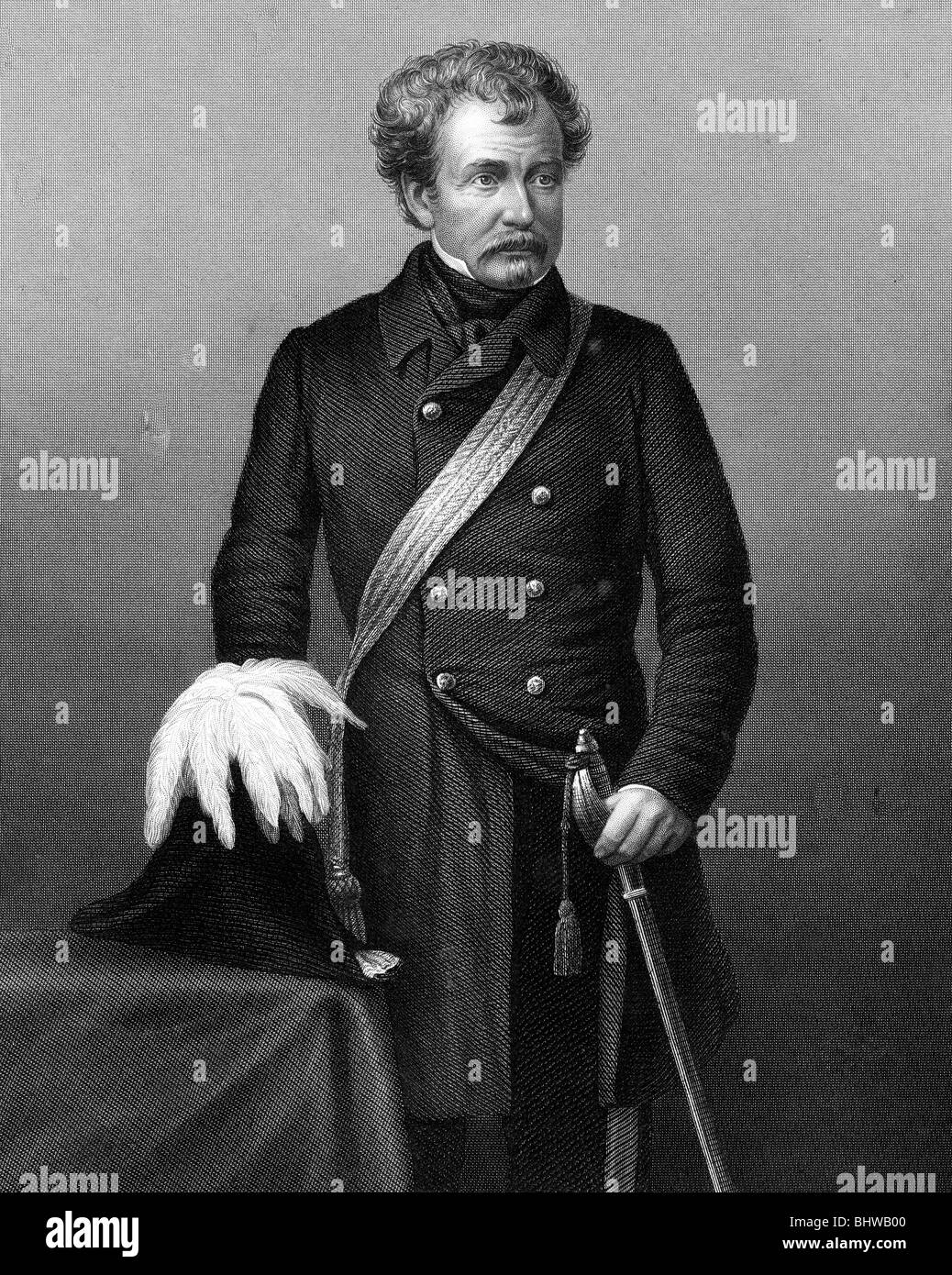FIELD MARSHAL COLIN CAMPBELL, Lord Clyde  - Scottish soldier (1792-1863) in an 1855 engraving Stock Photo