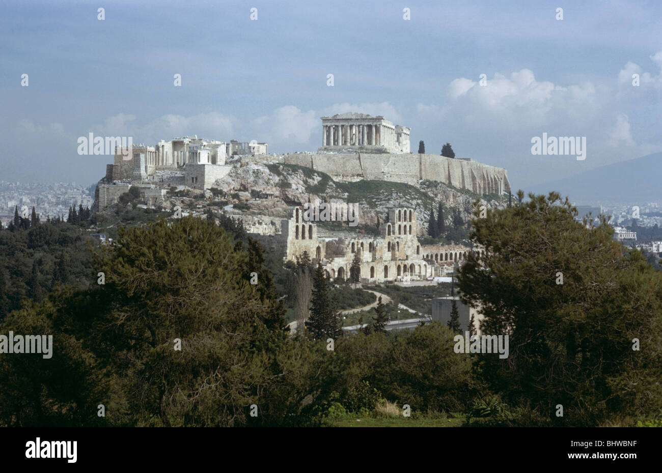 Acropolis from the Hill of the Muses, Athens, Greece, 680215 022 Stock Photo