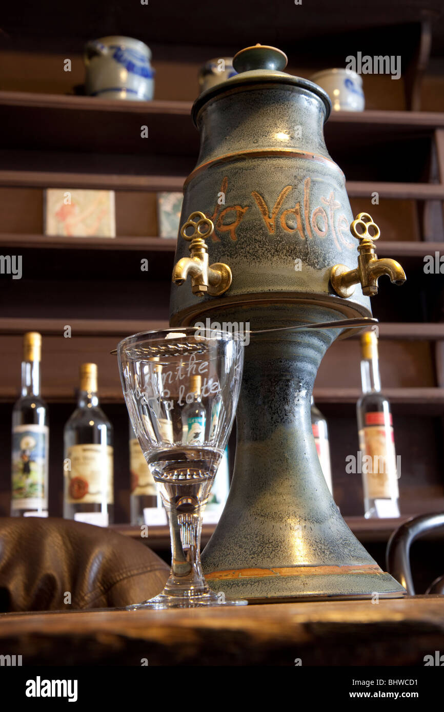 Swiss absinthe with glass, spoon, and sugar cube by Charles Lupica Stock Photo Alamy