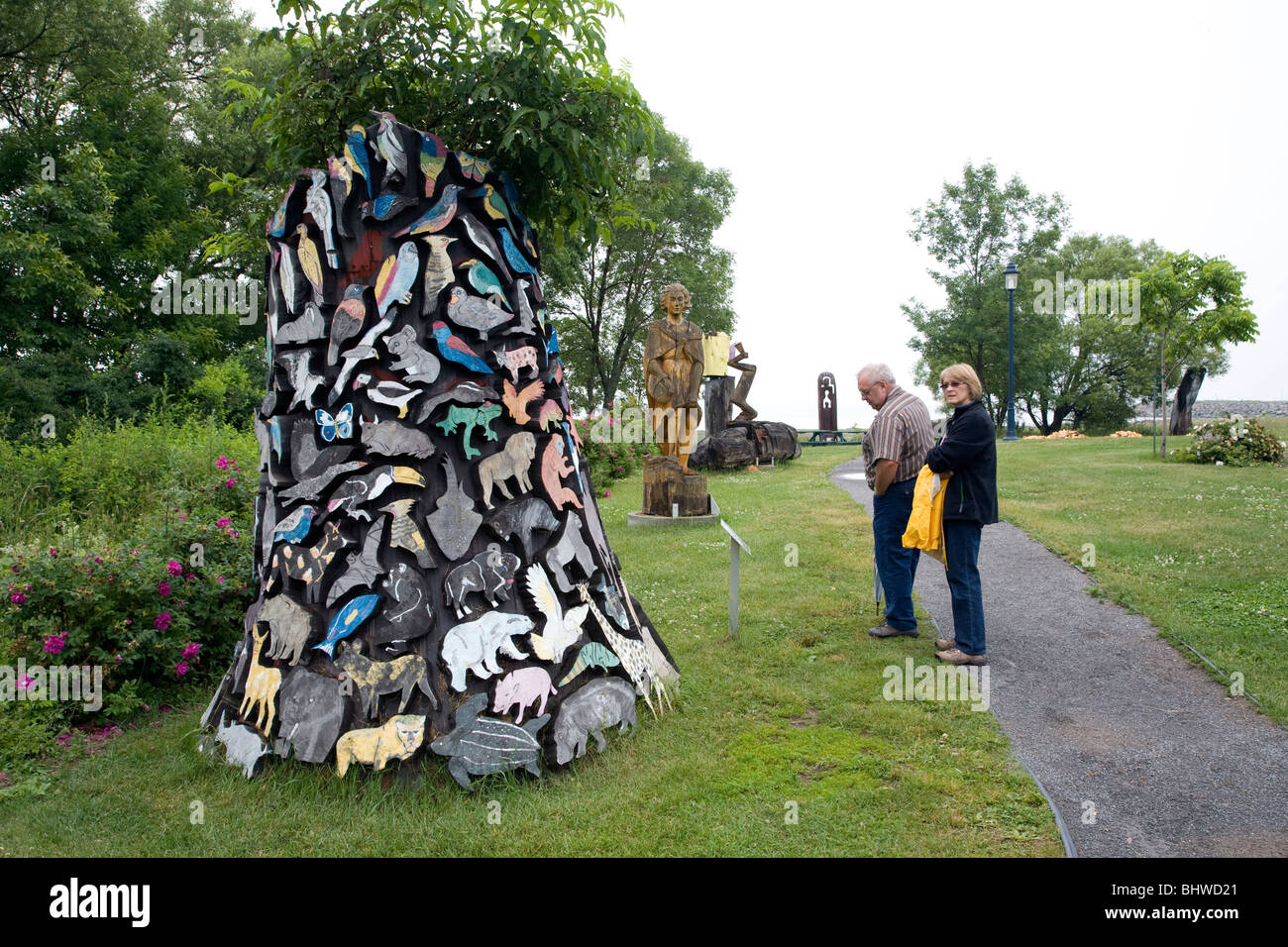SaintJeanPortJolie has synonymous with wood carving Quebec Canada Stock Photo Alamy