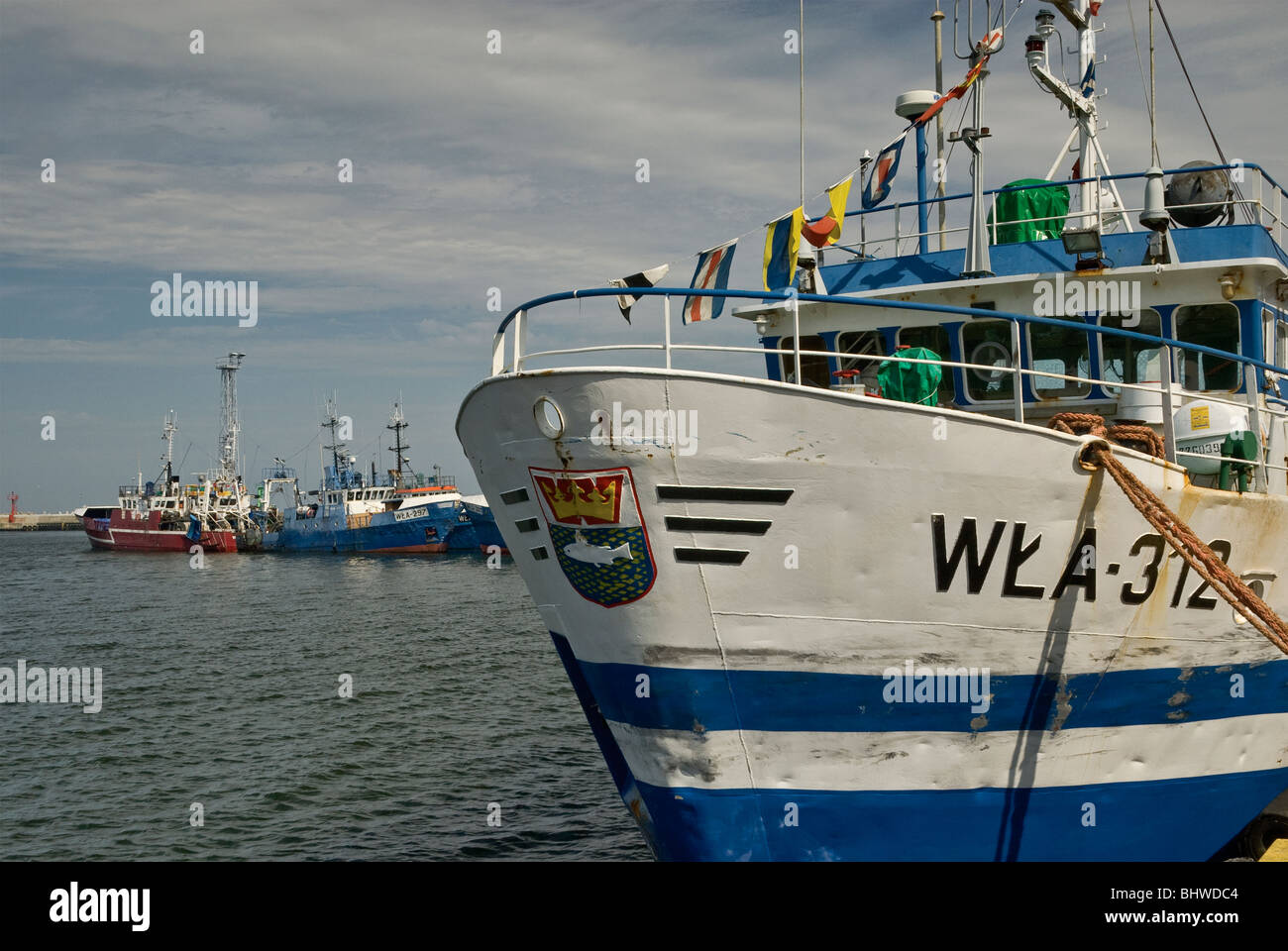 Fishing boats at port of Władysławowo, Pomorskie, Poland Stock Photo