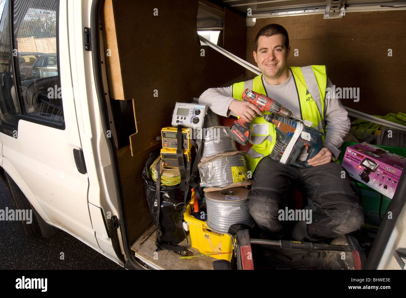 Electrician van hires stock photography and images Alamy