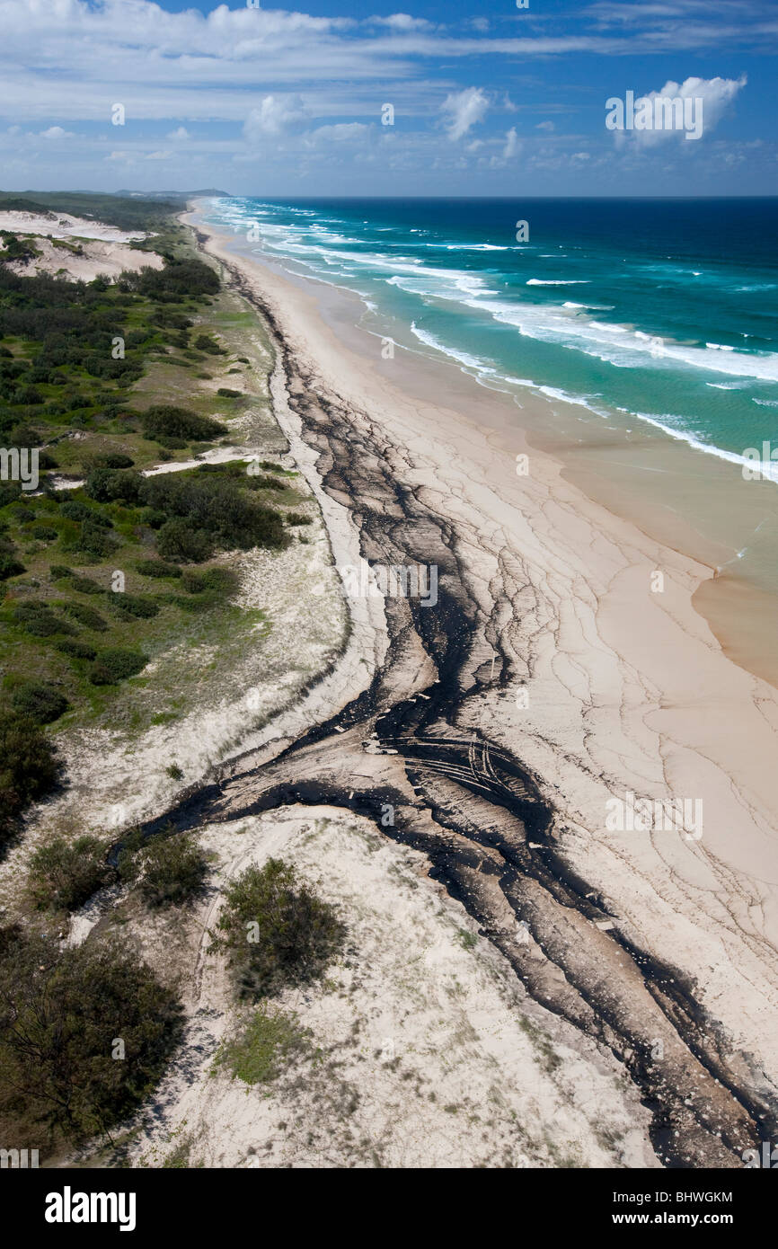 Moreton Island oil spill Queensland Australia Stock Photo