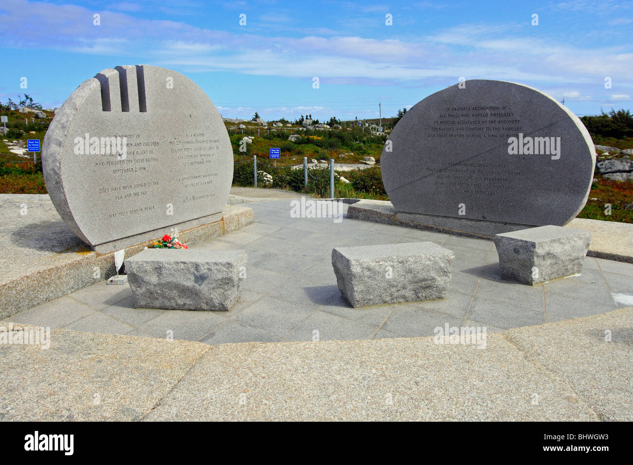 Memorial to the plane airliner crash victims of Swiss Air flight 111 of Peggy's Cove, Nova