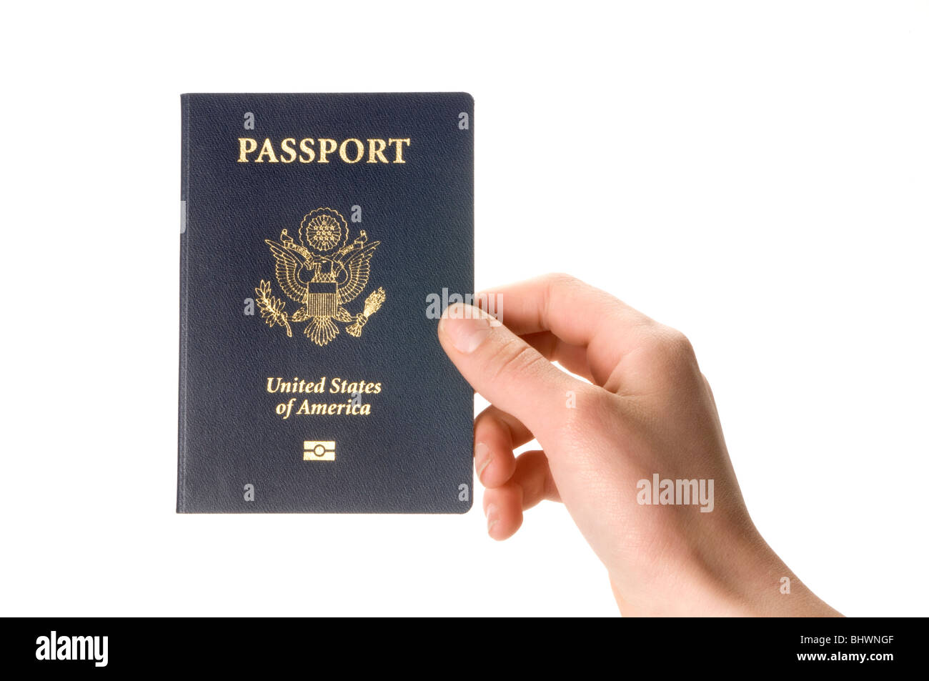 hand holding passport Stock Photo