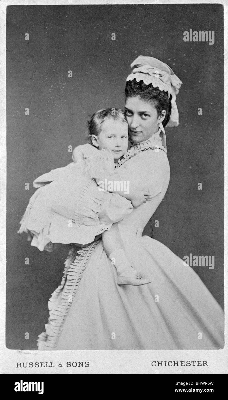 Princess of Wales and Princess Maud of Wales, 1872. Artist: Unknown Stock Photo