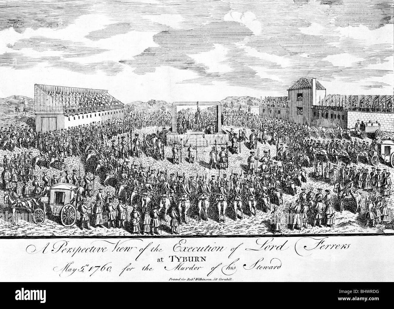 Execution of the Earl of Ferrers at Tyburn, Paddington, London, 1760 ...