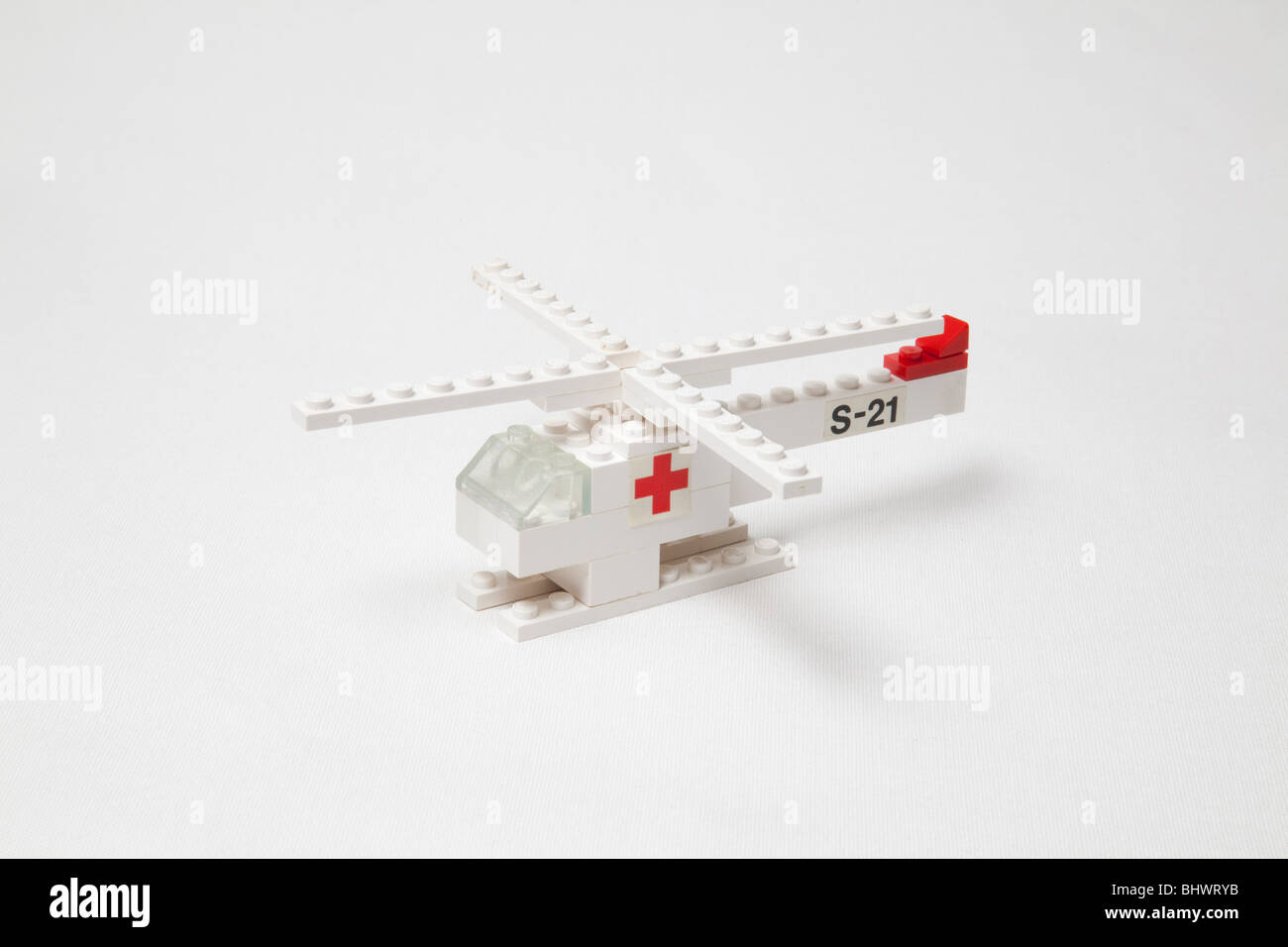 Old lego toy set rescue helicopter Stock Photo