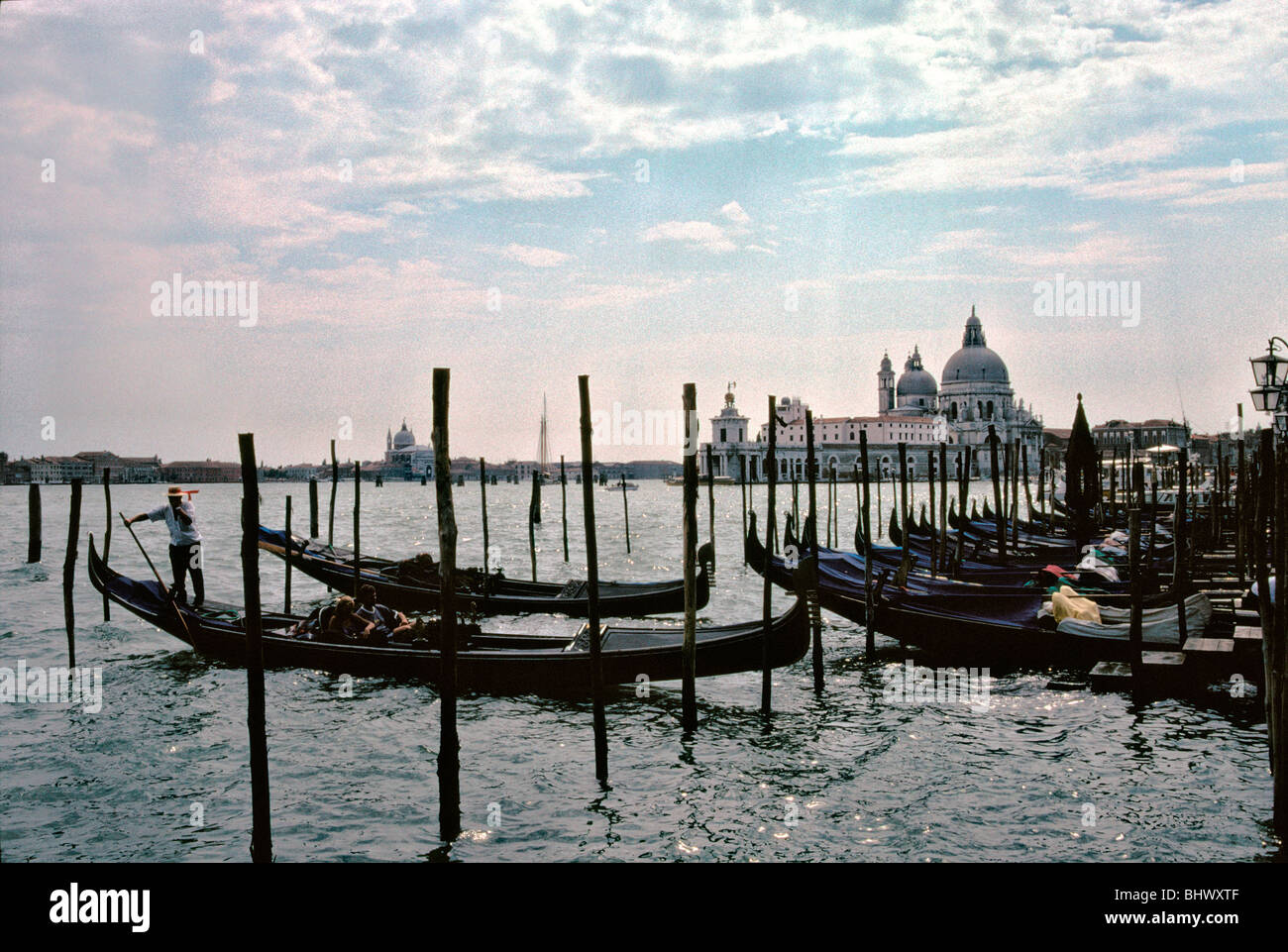 Gondolas at the Waterfront Venice Stock Photo - Alamy