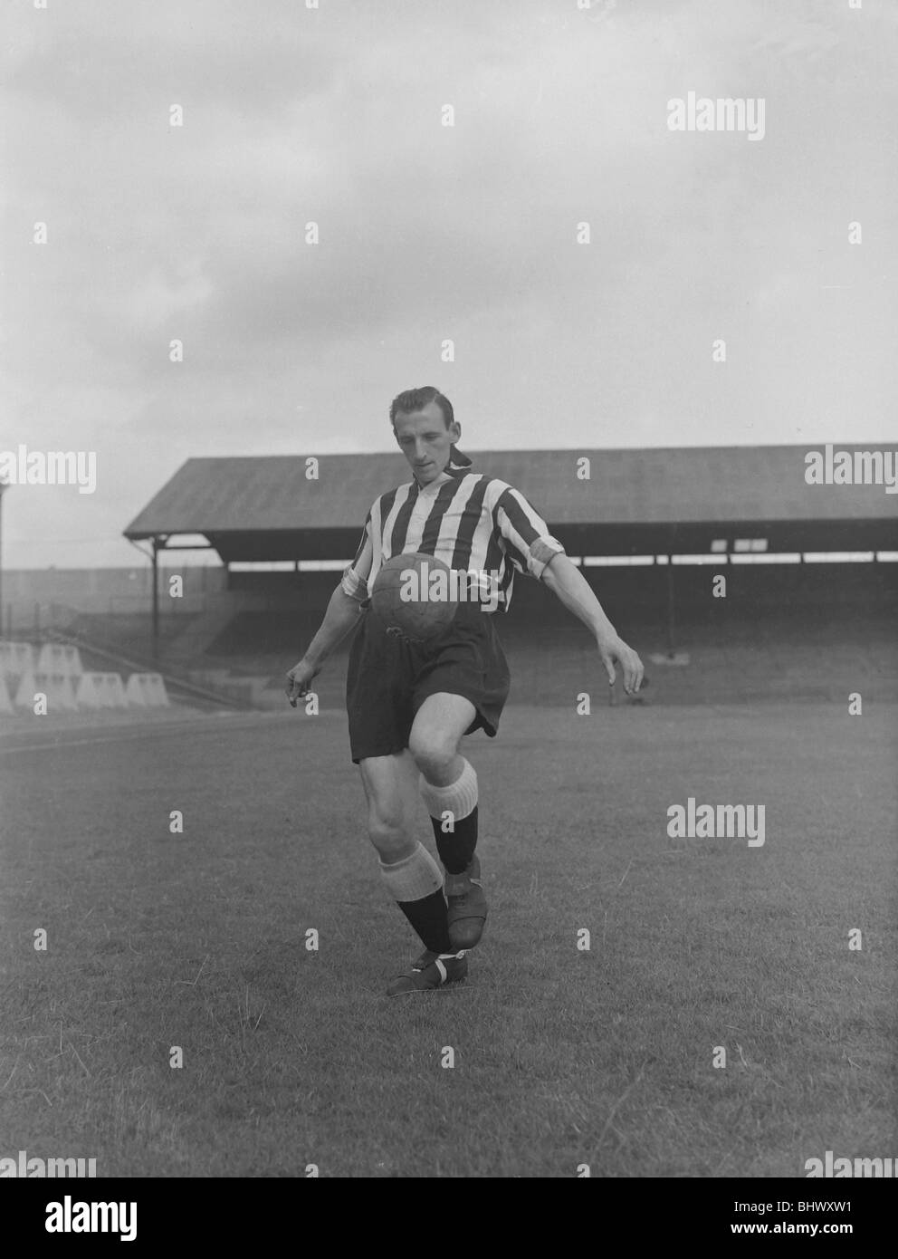 Newcastle footballer Frank Brennan. Circa July 1950 Big Scot Frank Brennan was one of the new arrivals on Tyneside. A Scottish Stock Photo