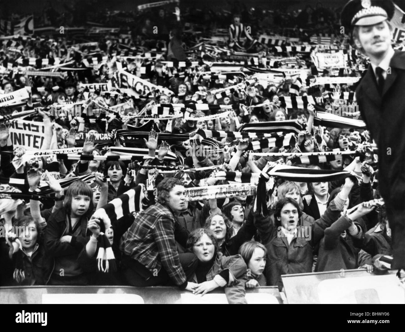 Newcastle United supporters wave their scarves at St James Park before ...