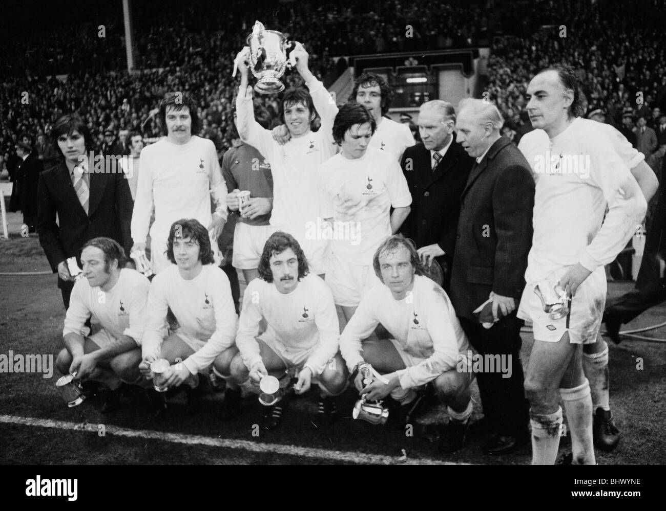 1961 league and cup winning team Black and White Stock Photos