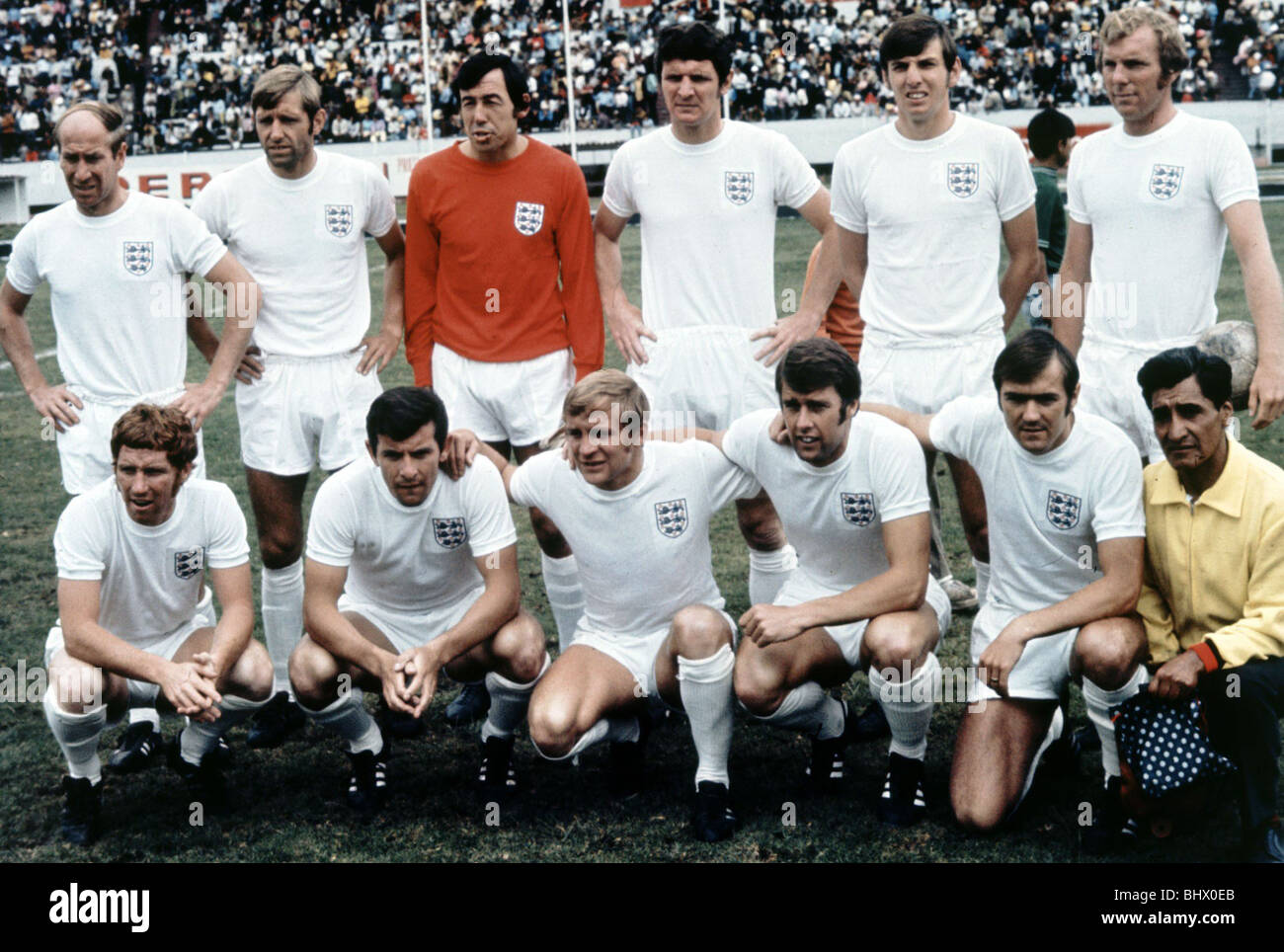 International Friendly, World Cup Warm Up Game England 2 Equador 0 England starting line up Back row L-R: Bobby Charlton, Keith Stock Photo