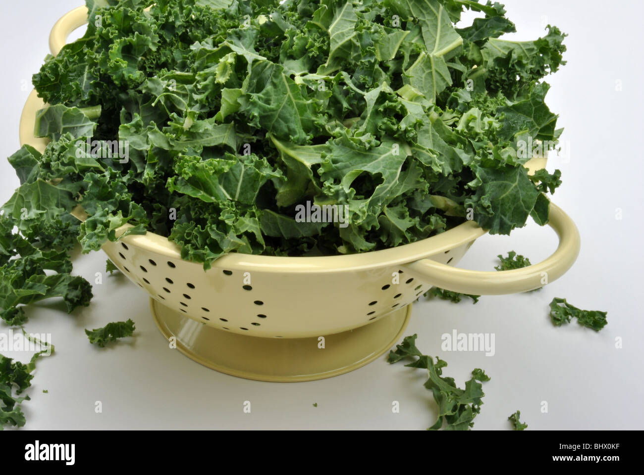 organic tender leaf kale washed and ready to cook Stock Photo