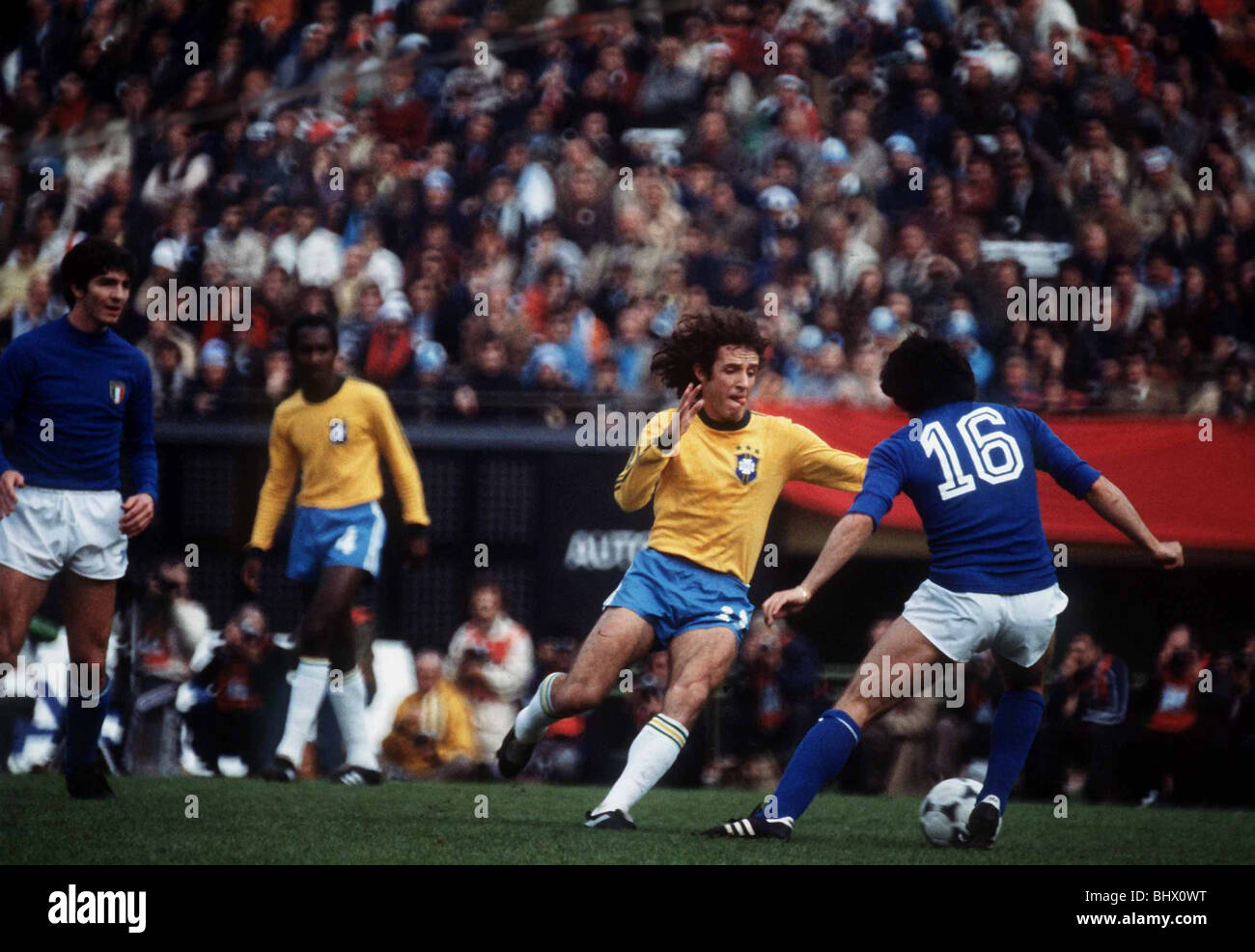 Italy V Brazil World Cup 1978 Football Dirceu Of Brazil Faces Causio Stock  Photo - Alamy