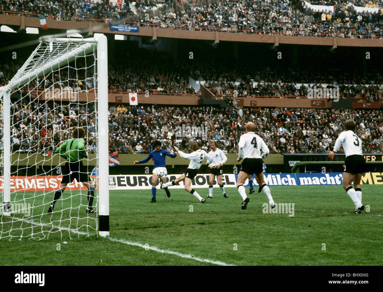 West Germany v Italy World Cup 1978 football S Maier goalkeeper M Kaltz 5 Holzenbien 17 D Russman Stock Photo