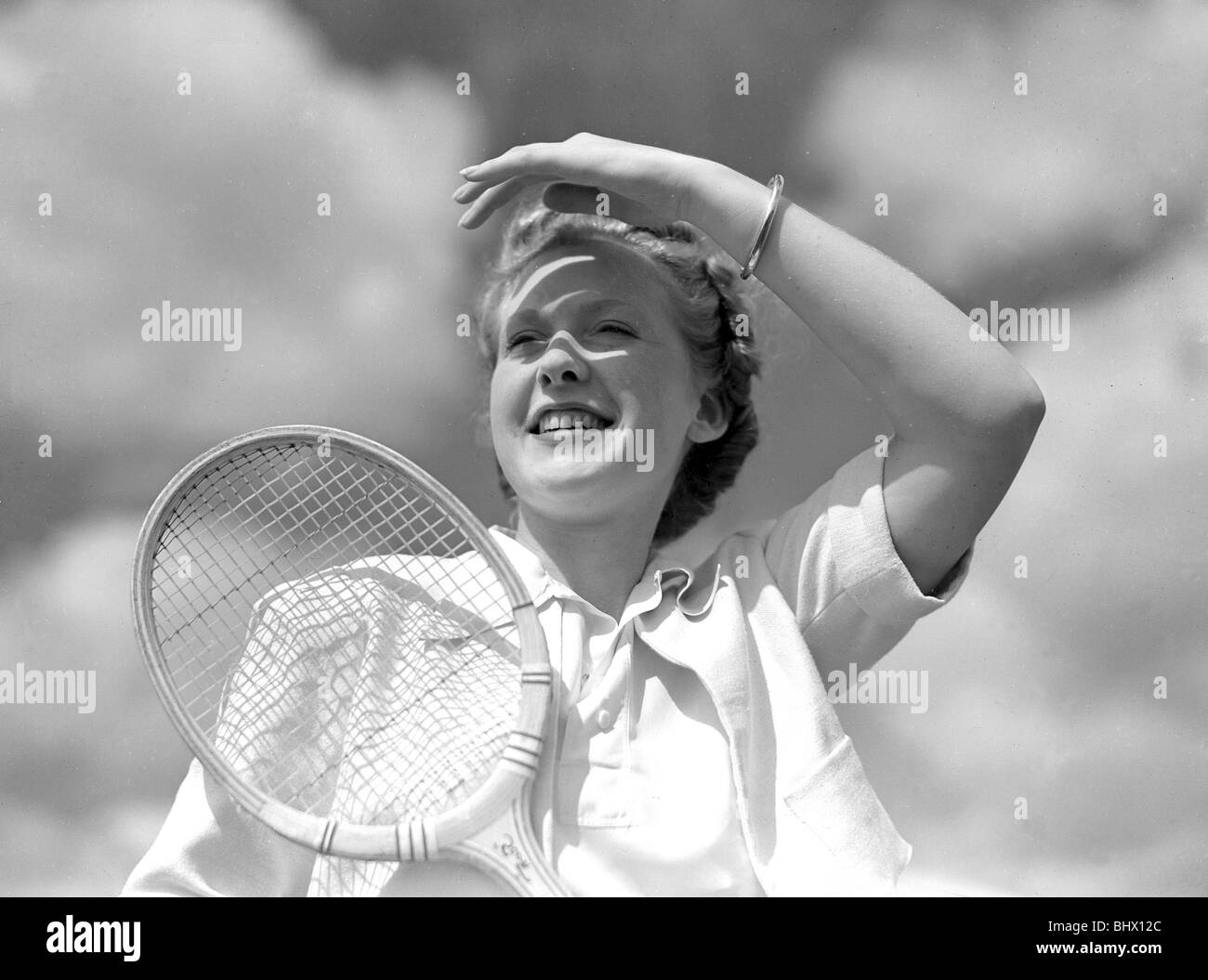 Girl Tennis player. 1st July 1930. Stock Photo