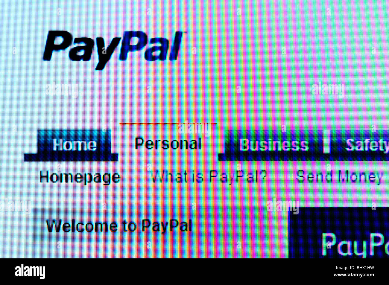 paypal logo on a computer screen Stock Photo