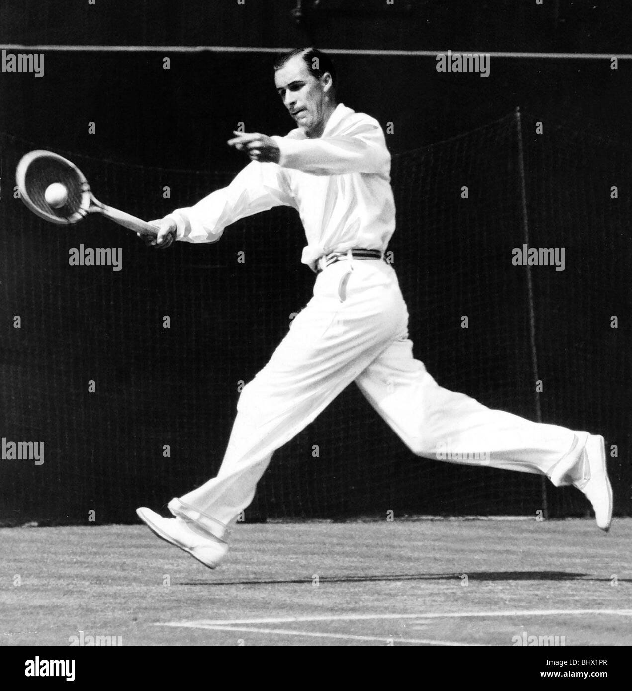 Tennis player Tilden who won his first match at Wimbledon against M.V. Summerson Stock Photo