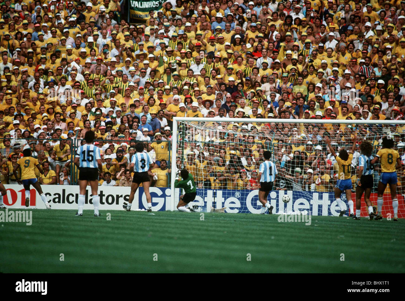 Argentina v Brazil World Cup 1982 football Stock Photo
