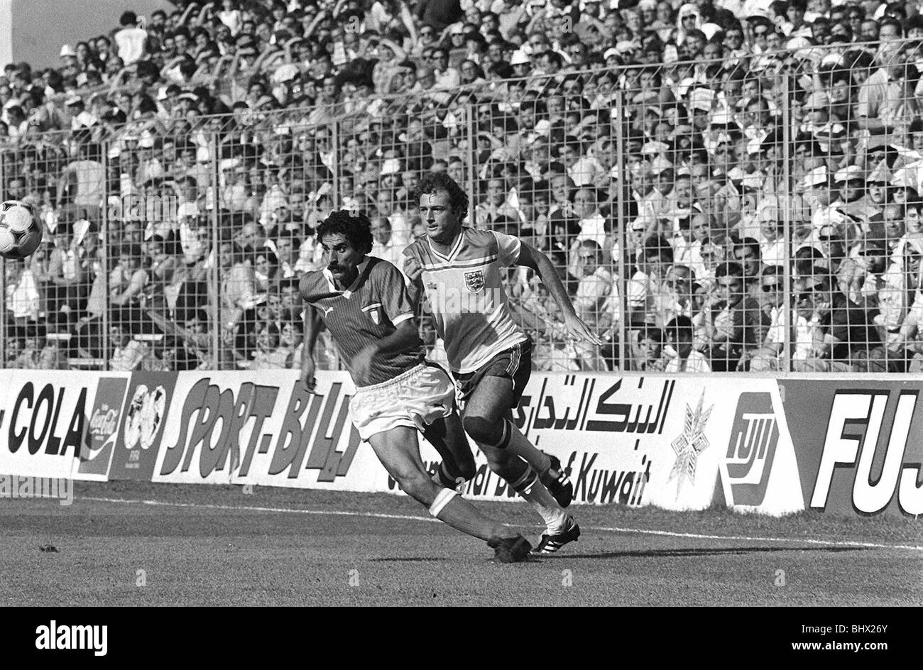 England v Kuwait at world cup 1982 Trevor Francis during the match Stock Photo