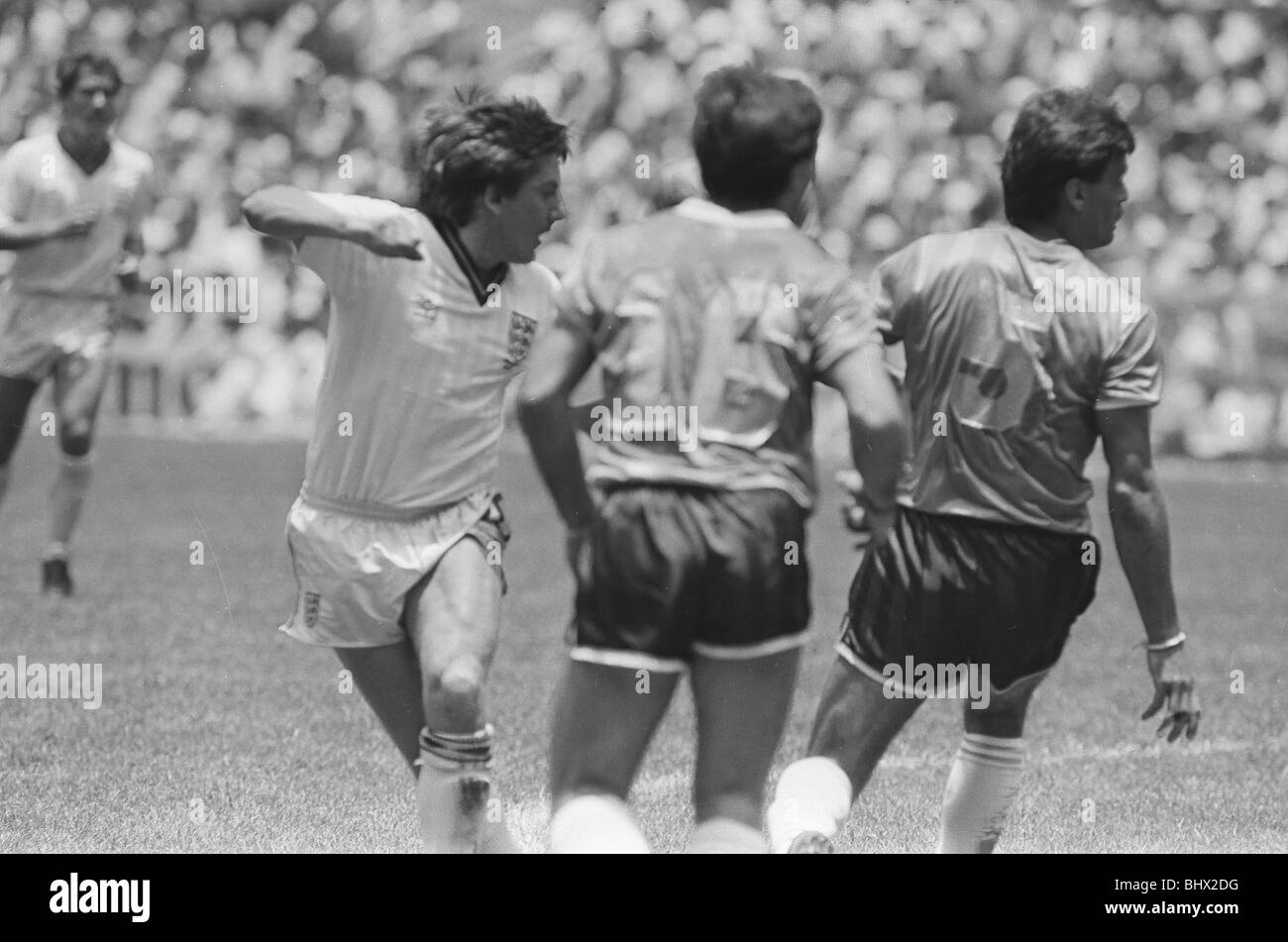 World Cup Mexico '86 England v Argentina action plus fans at the match