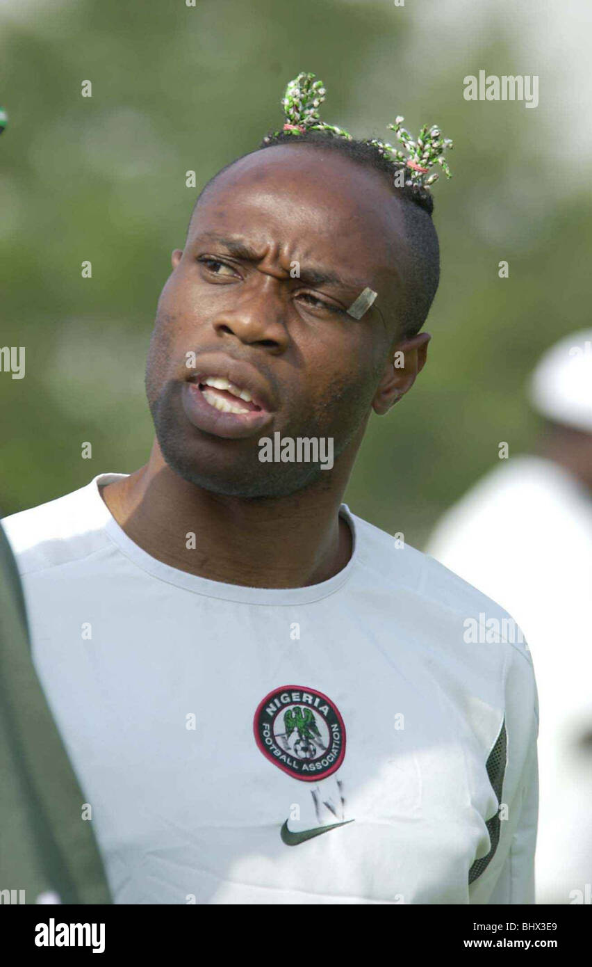 Nigeria World Cup squad training June 2002 in Osaka Japan prior to their match against England Stock Photo