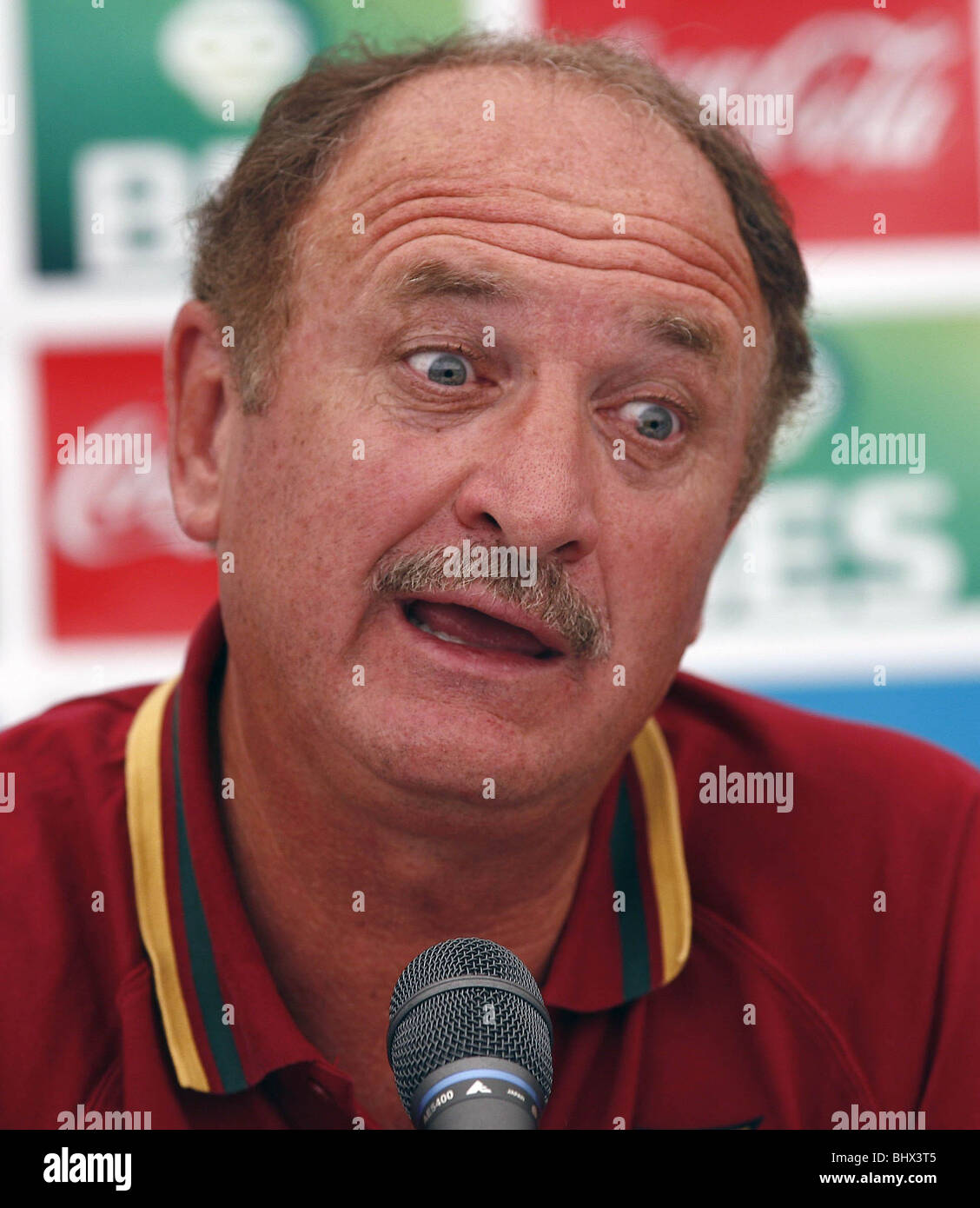 World Cup Germany 2006 press Conference Luis Felipe Scolari, Portugal manager at press conference at the Portugese base camp at Stock Photo