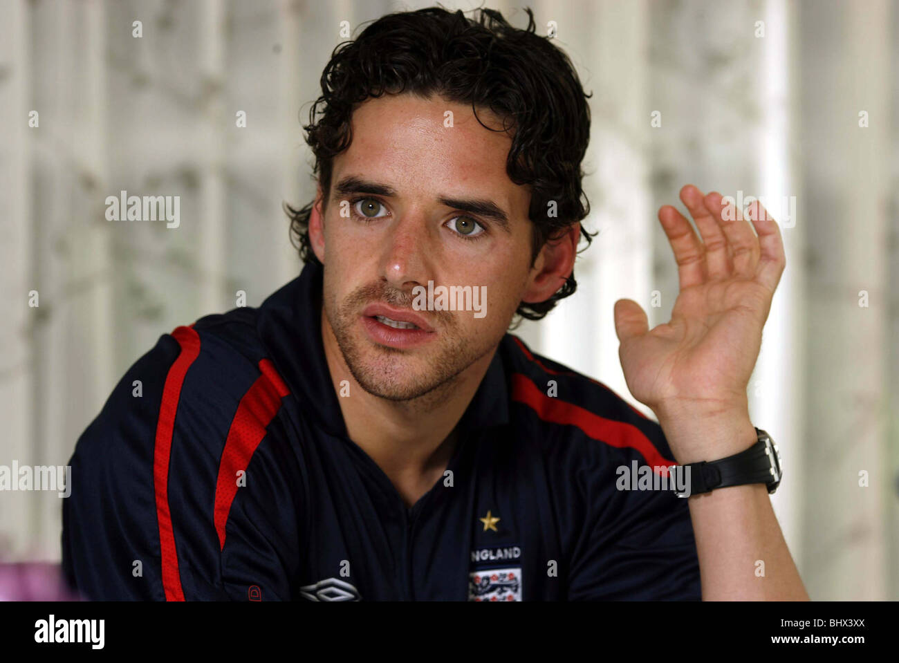 Owen Hargreaves seen here at a photo-shoot before joining the England team for the World Cup finals in Germany June 2006 Stock Photo