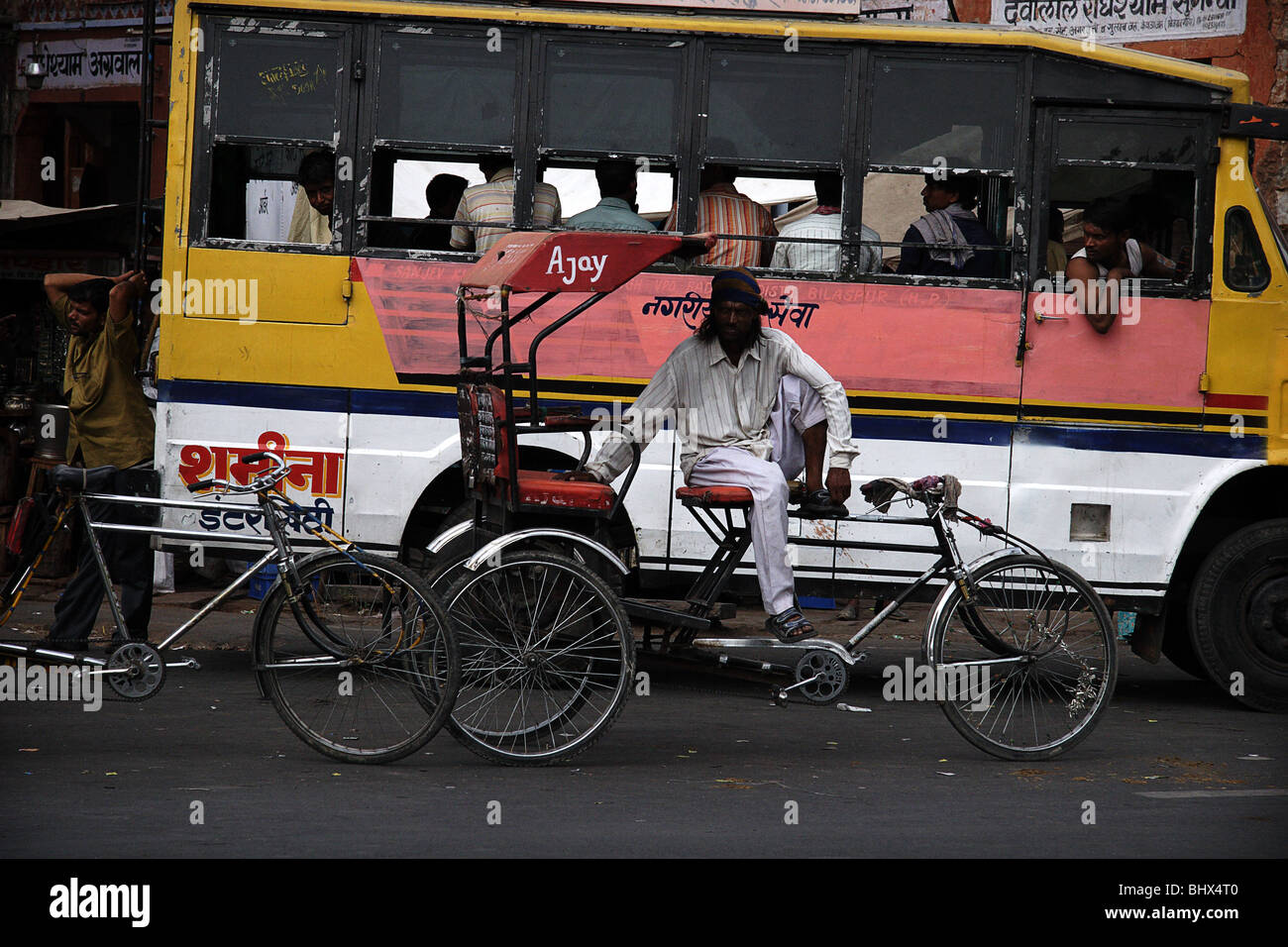 Bicycle taxi in Jaipur Stock Photo