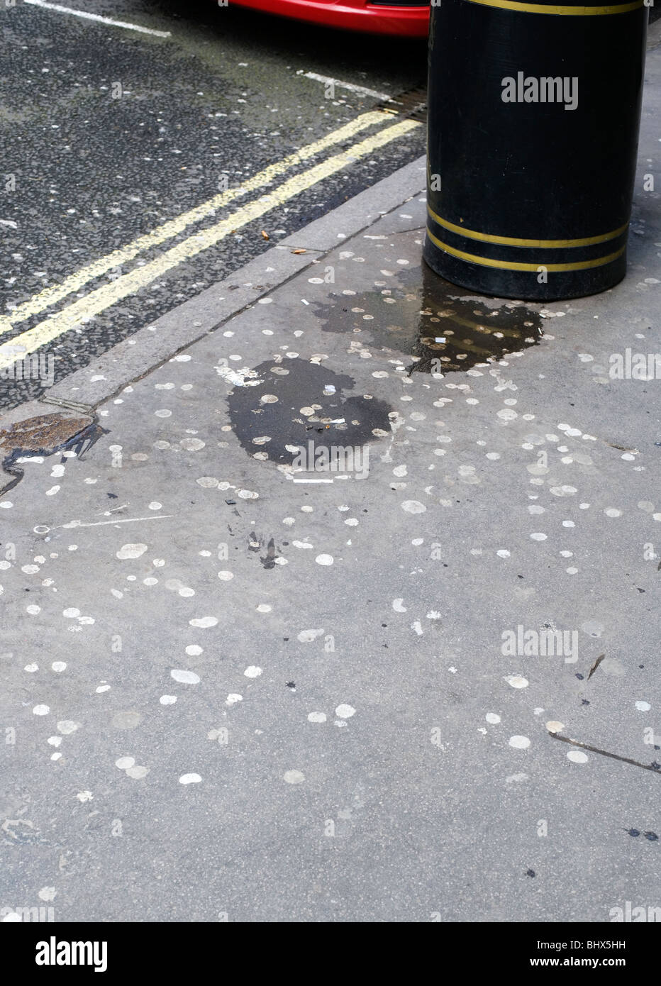 Chewing gum spat out onto pavement, London, England, UK, Europe Stock Photo