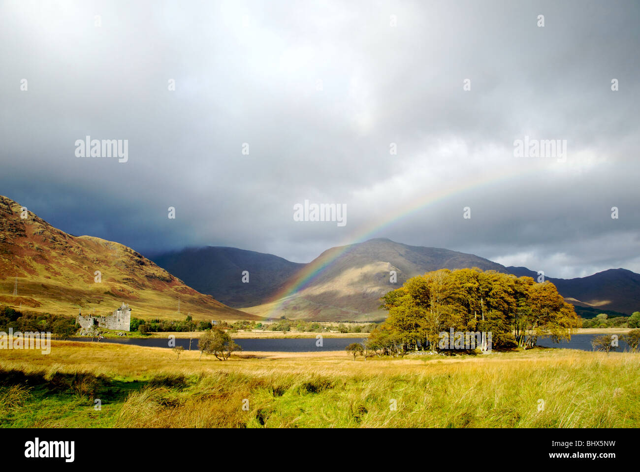 Kilfinnan Invergarry Highland Scotland UK Castle Loch Lochy Caledonian Canal Stock Photo