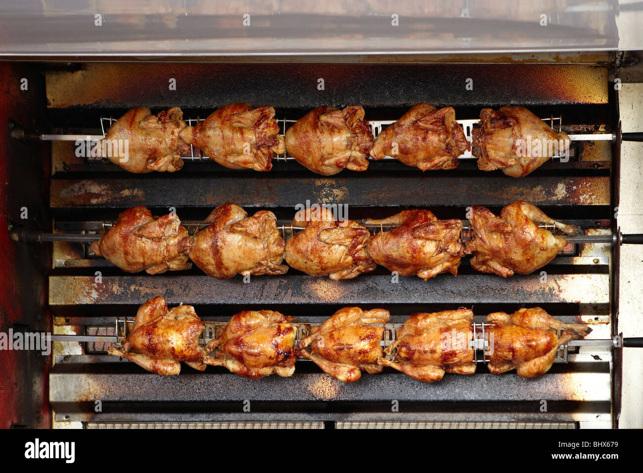 Rotisserie chicken at a market in Beaune, France Stock Photo Alamy