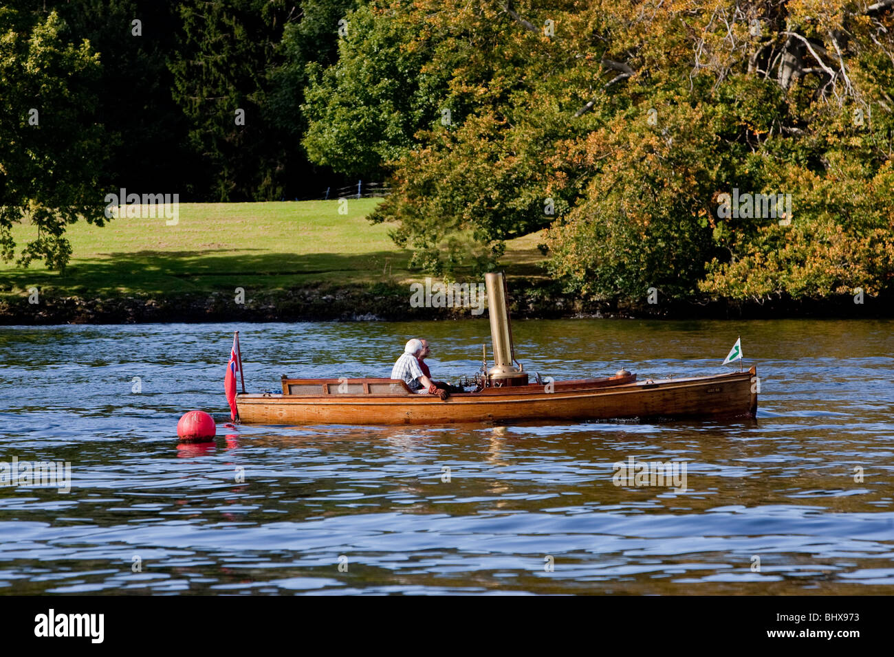 Steam Boat on Lake Windermere Stock Photo