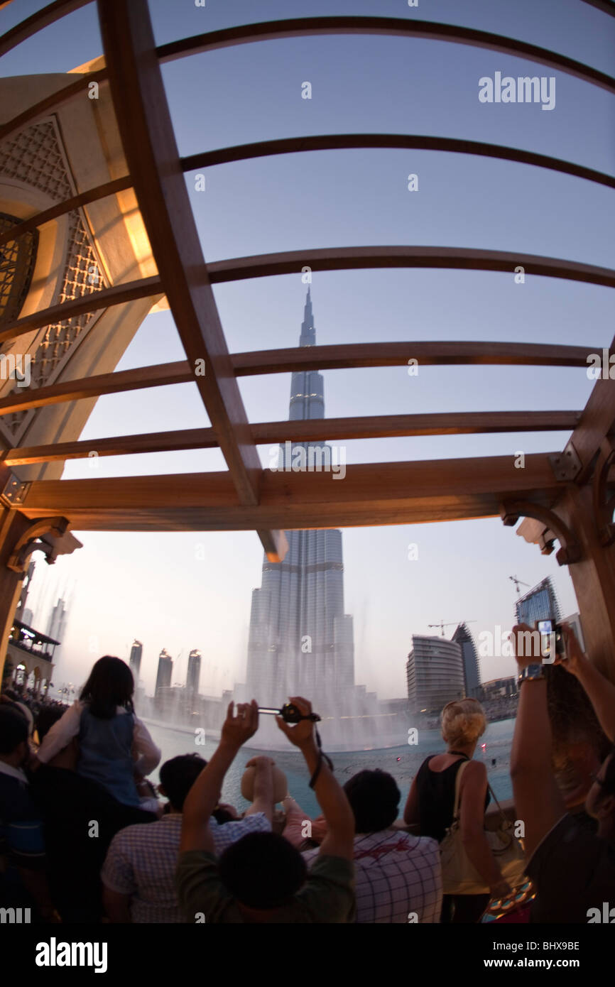 Burj Khalifa, highest Skycraper in the World, 828 meter, Burj Dubai, Dubai United Arab Emirates  Stock Photo