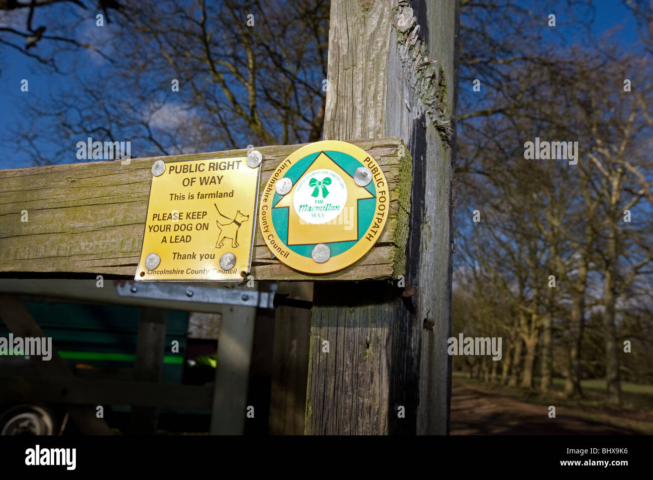 Public Footpath Signs. Stock Photo