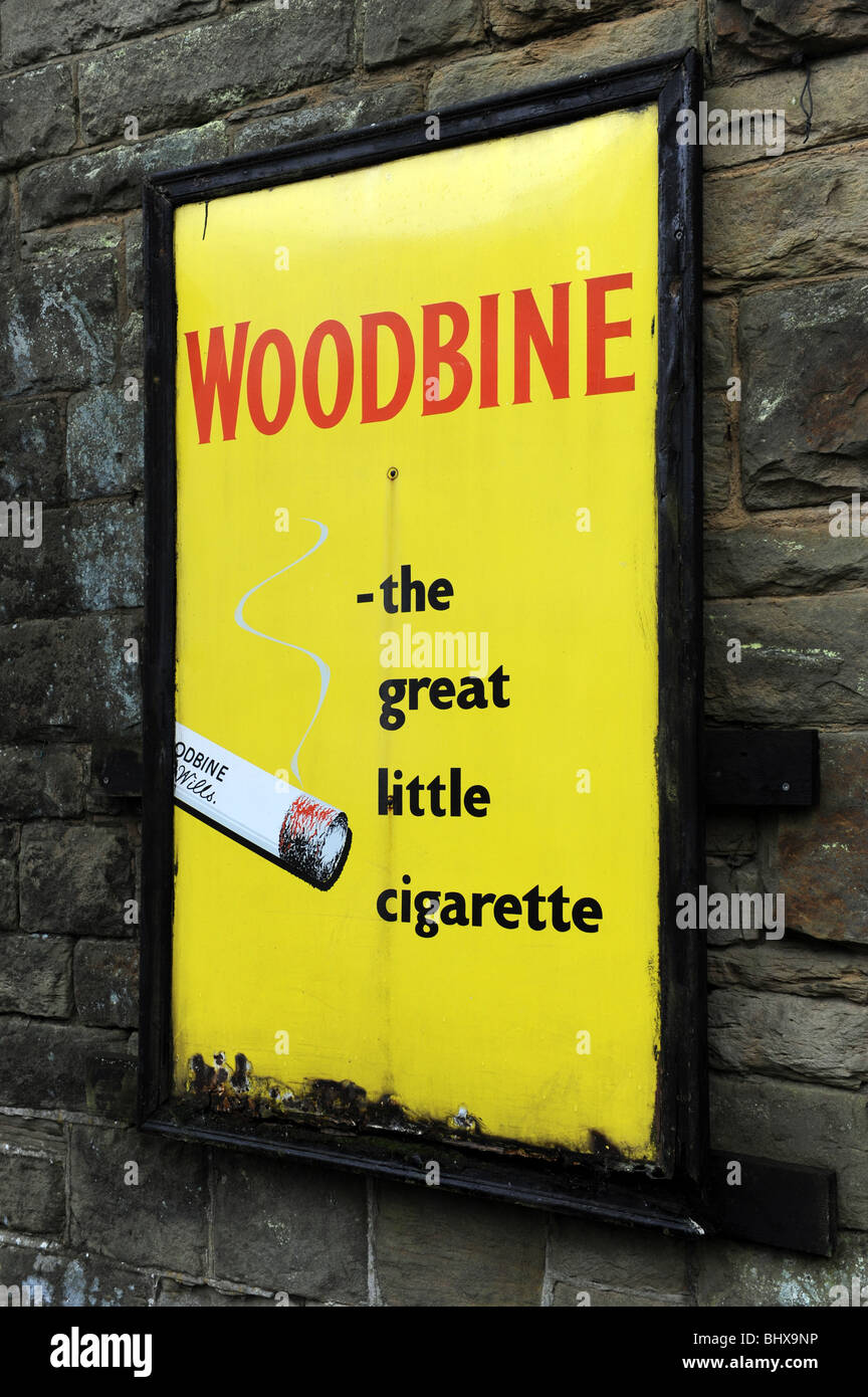 Woodbine Cigarette advertising at Goathland Station on the North Yorkshire Moors Railway Stock Photo