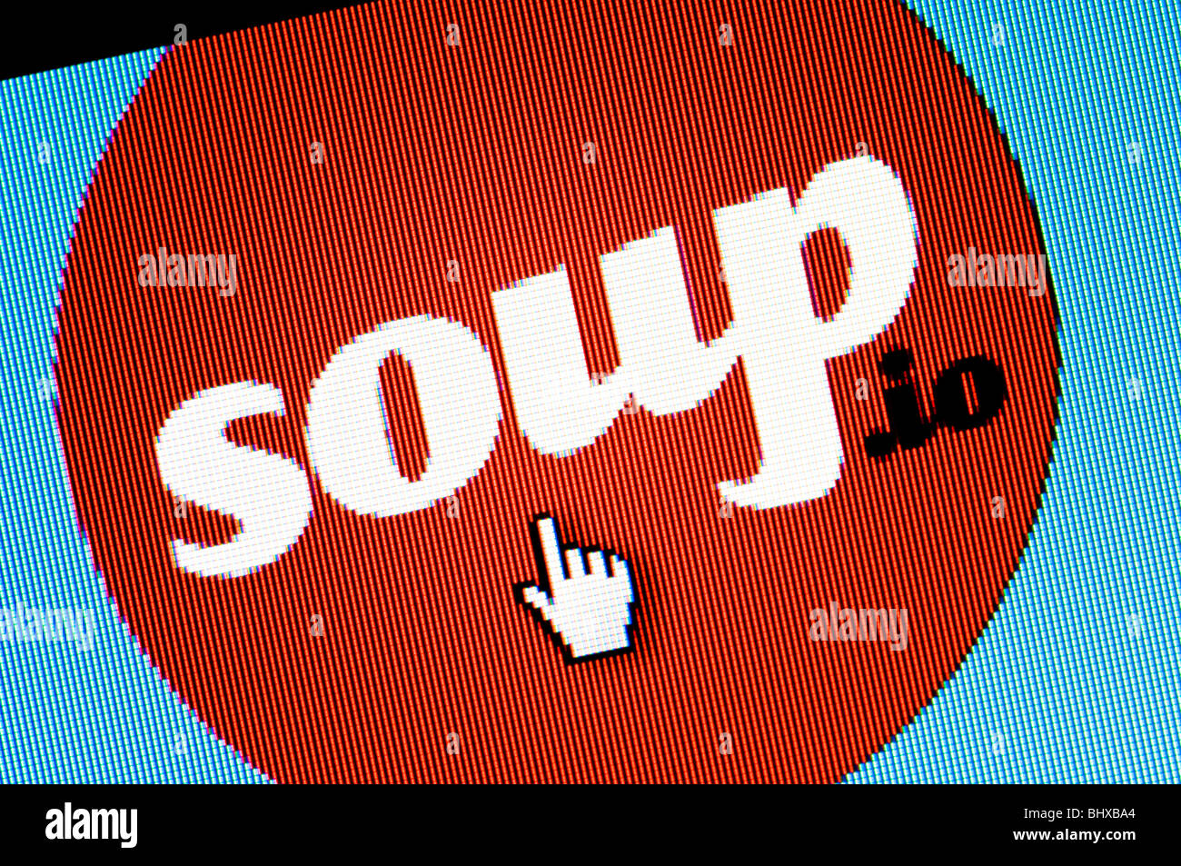 Macro screenshot of the Soup website - a microblogging or 'tumblelog' and aggregator site. Editorial use only. Stock Photo