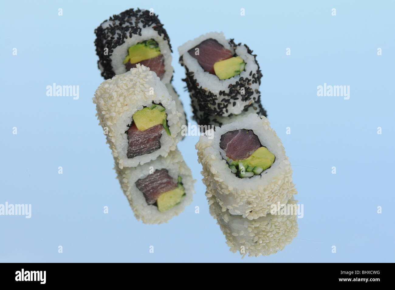 Tuna Inside out Sushi Stock Photo